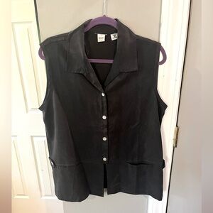 Vintage Black Button down Tank